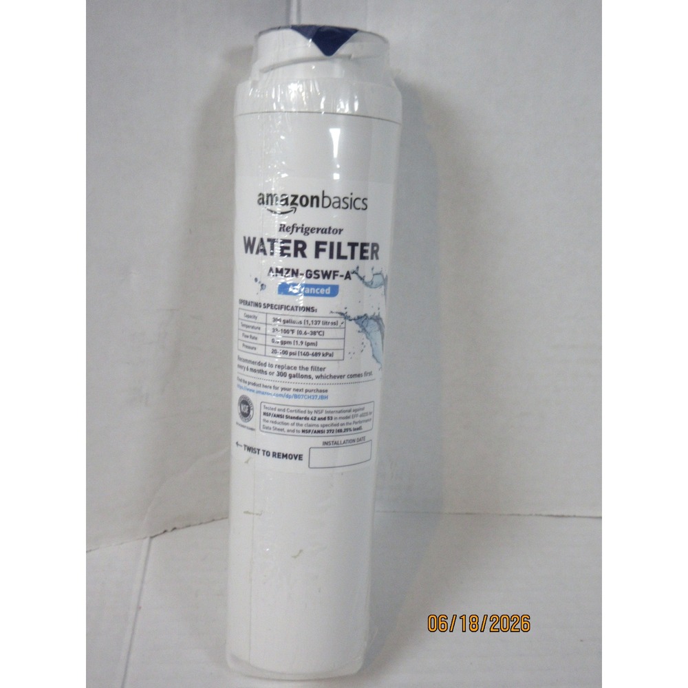 Amazon Basics Refrigerator Water Filter AMZN-GSWF-A Advanced Replacement White